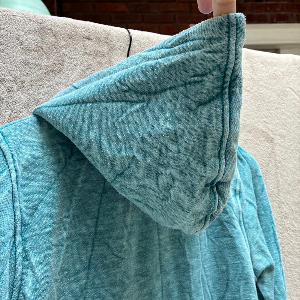 Volcom Women’s Faded Teal Full-Zip Hoodie Size Small Y2K Style